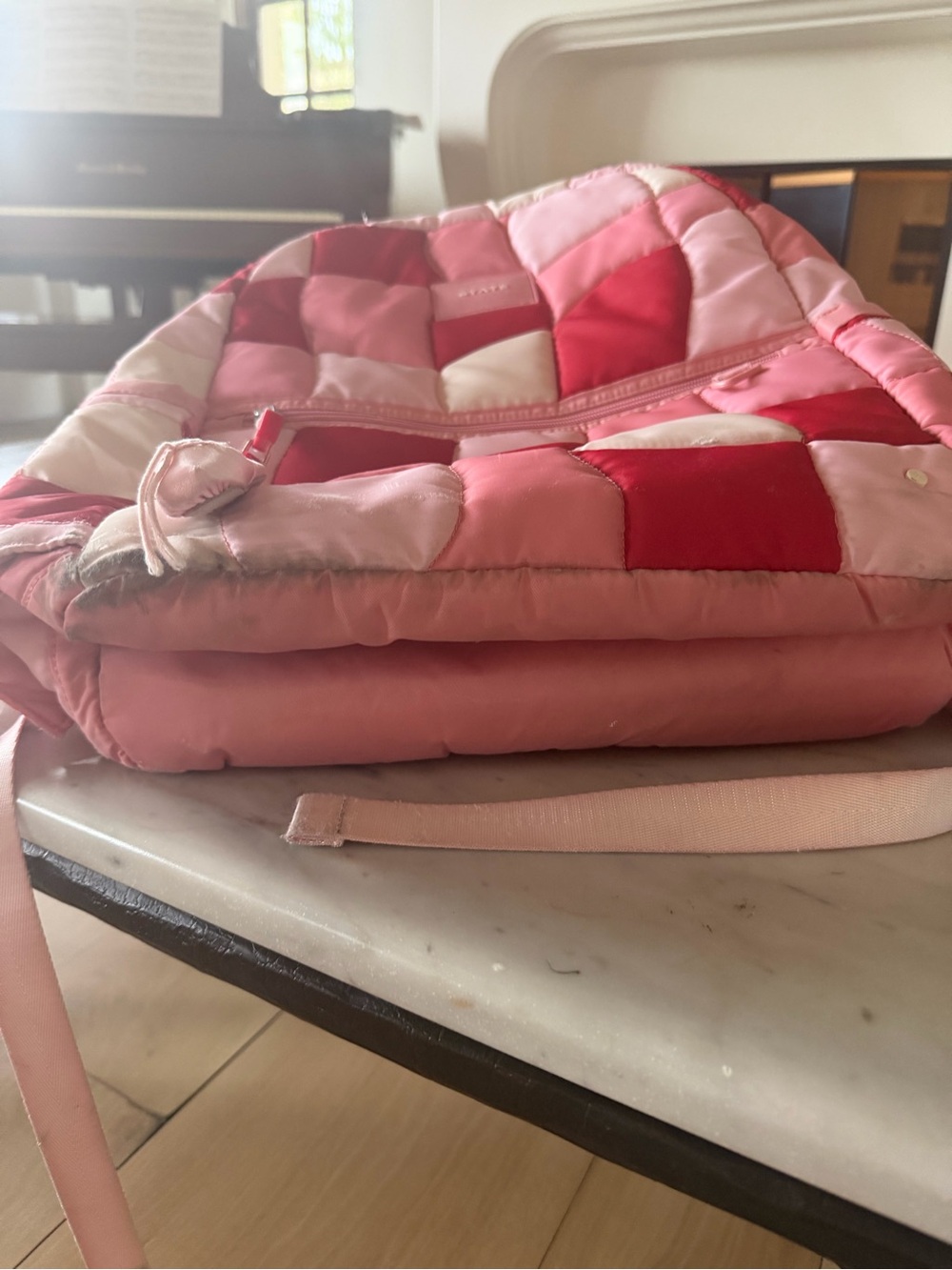 STATE Pink & Red Patchwork Puffer Backpack - Picture 6 of 6